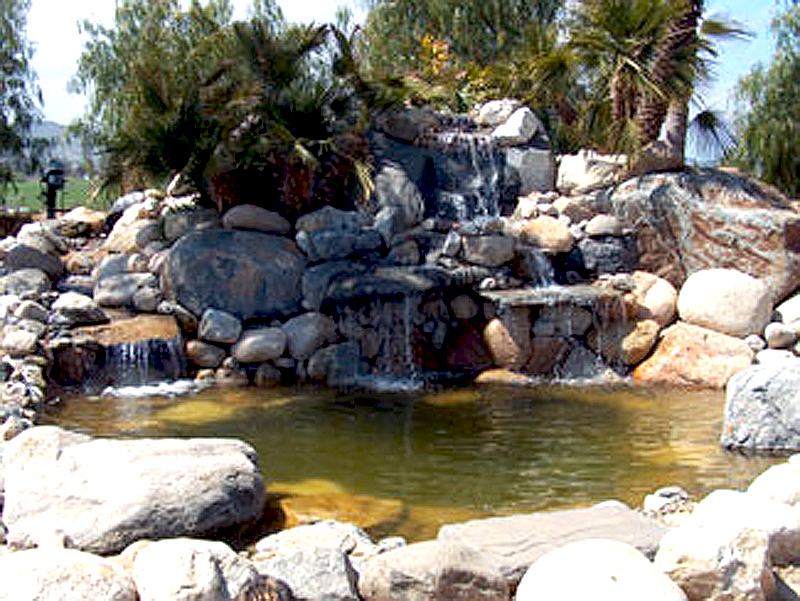 large rock fountain